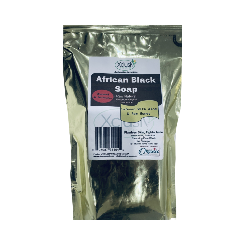 100% Raw Natural African Black Soap 1.3 LB 3 x 200g Bar Soap