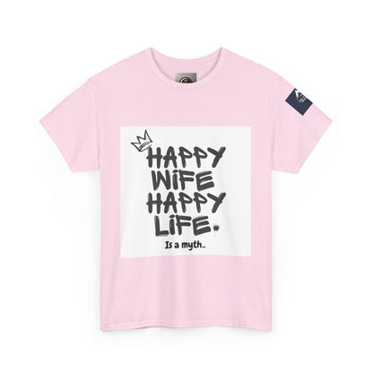 Happy Wife, Happy Life Unisex Tee | Funny Gift for Husband, Casual Streetwear, Quirky Humor Shirt, Relationship Humor Top, Anniversary Gift