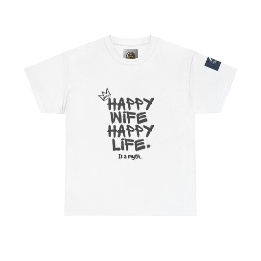 Happy Wife, Happy Life Unisex Tee | Funny Gift for Husband, Casual Streetwear, Quirky Humor Shirt, Relationship Humor Top, Anniversary Gift