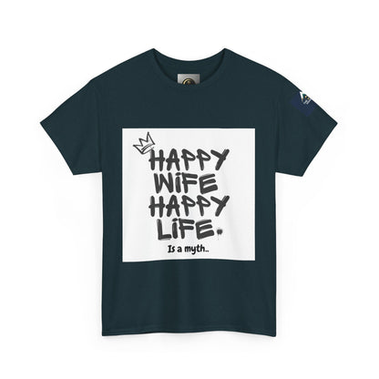Happy Wife, Happy Life Unisex Tee | Funny Gift for Husband, Casual Streetwear, Quirky Humor Shirt, Relationship Humor Top, Anniversary Gift