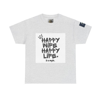 Happy Wife, Happy Life Unisex Tee | Funny Gift for Husband, Casual Streetwear, Quirky Humor Shirt, Relationship Humor Top, Anniversary Gift