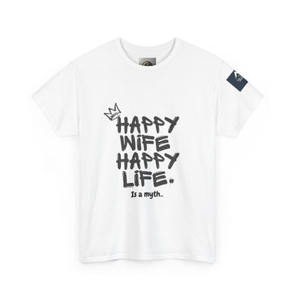 Happy Wife, Happy Life Unisex Tee | Funny Gift for Husband, Casual Streetwear, Quirky Humor Shirt, Relationship Humor Top, Anniversary Gift