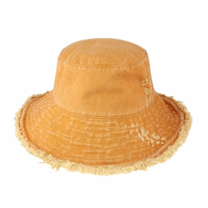 Wide Brim Frayed Bucket Hat for Summer – Lightweight Cotton Sun Hat