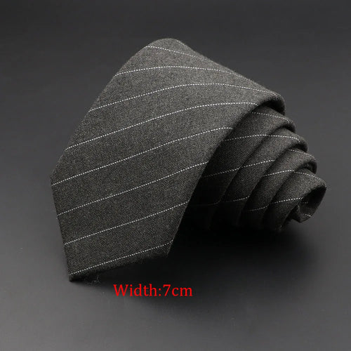 Grey Plaid Skinny Cotton Tie (6cm)