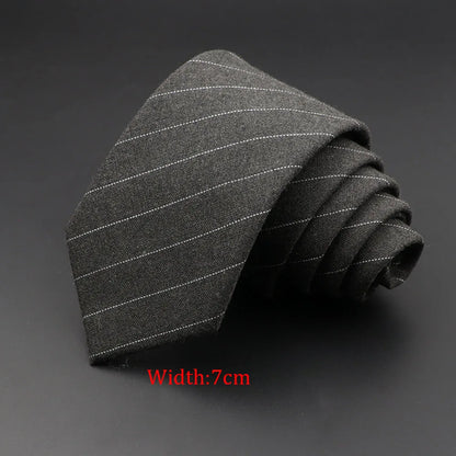 Grey Plaid Skinny Cotton Tie (6cm)