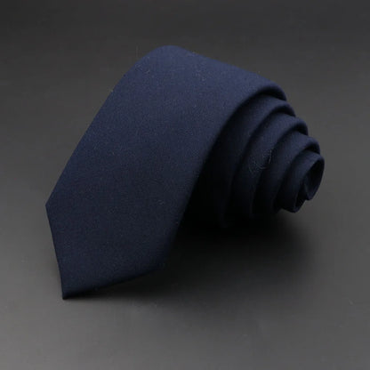 Grey Plaid Skinny Cotton Tie (6cm)