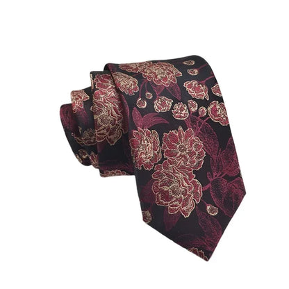 Men’s Silk Jacquard Tie (Floral & Dot Styles)