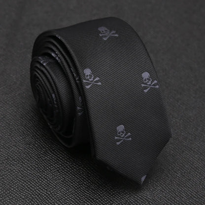 Black Skull Slim Necktie