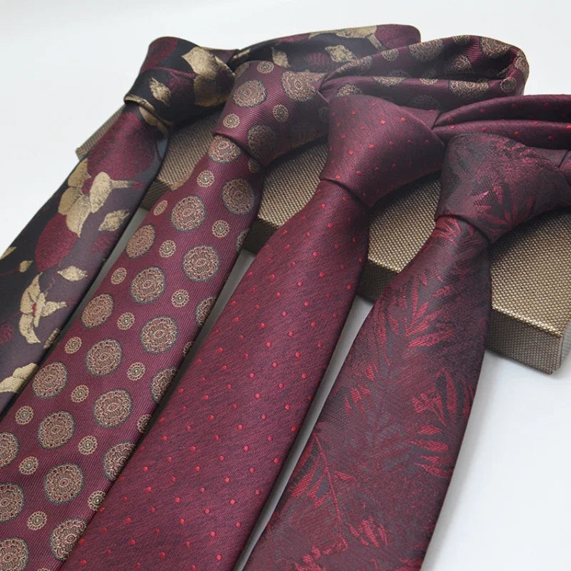 Men’s Silk Jacquard Tie (Floral & Dot Styles)