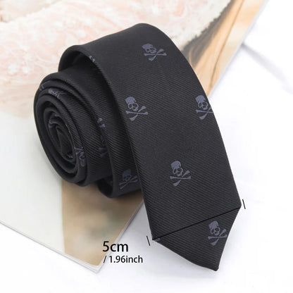 Black Skull Slim Necktie