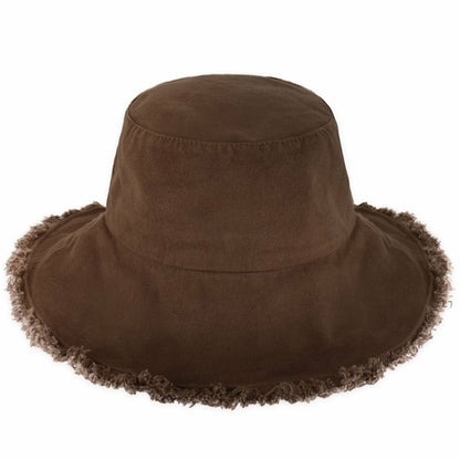 Wide Brim Frayed Bucket Hat for Summer – Lightweight Cotton Sun Hat